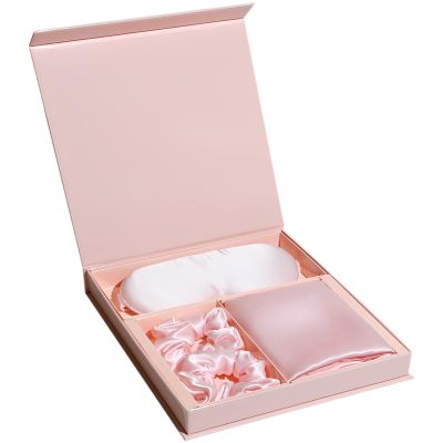 19 Momme Silk Pillowcase Set, Mulberry Silk, Eye Mask & Hair Ties, Deluxe Sleep Gift for Women, Reduces Friction, 11 X 2.2 X 9.8 in