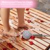 Customizable Large Non Skid Teak Wooden Shower Mats, 44in 40in 36in 32in 28in 24in 20in Outdoor Shower Floor for Elderly/Spa, Heavy Duty Square Bath Mats(20x24in(50x61cm)) view 3