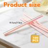 100 Pack Pink Paper Straws Foil Paper Straws for Drinking Disposable Decorative Party Straw for Candy Sticks, Birthday Party view 2