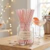 100 Pack Pink Paper Straws Foil Paper Straws for Drinking Disposable Decorative Party Straw for Candy Sticks, Birthday Party view 4