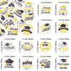 Gyufise 48Pcs Edible Graduation Cap 2026 Cupcake Toppers Wafer Paper Grad Cap Diploma Cake Decoration Picks for 2026 Grad Theme Party Cake Decor Supplies Black White Gold view 3
