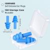 150 Individually Wrapped Silicone Ear Plugs, Noise-Canceling, Soft, Reusable, for Sleep, Swim, Concerts, Shooting, Bulk Pack with Carry Case view 2