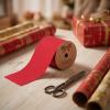 Red Glitter Ribbon, 4 Inch x 50 Yards Wide Plastic Ribbon Roll, Single Sided Sparkly Ribbon for Gift Wrapping, Big Bows, Flower Bouquets, Wreaths, Crafts, Party Decorations view 4