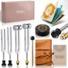 Tuning Forks for Healing Set - 128Hz 136.1Hz 432Hz 528Hz with Visual Resonance Mandala Cards & Gem Foot - Professional Sound Healing Instruments for Meditation, Yoga & Stress Relief view 1