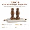 BIRZOO Scarab Acupressure Tool Set for Face & Eyes, Wooden Facial Massage Tool with Copper Beads, Eye Massager Tool for Puffiness, Face Massage Tools for Relaxation, 2PCS view 2