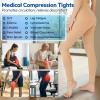 2 Pairs 15-20mmHg Compression Leggings for Women & Men, Medical Graduated Compression Tights Women, Footless Compression Stockings Support Compression Pantyhose for Varicose Veins, Edema, Dvt(Beige, Large) view 3