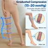 2 Pairs 15-20mmHg Compression Leggings for Women & Men, Medical Graduated Compression Tights Women, Footless Compression Stockings Support Compression Pantyhose for Varicose Veins, Edema, Dvt(Beige, Large) view 4