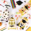 100 Pcs Graduation Cellophane Treat Bags - 5" x 11" Congrats Grad Plastic Goodie Bags with 110 Gold Twist Ties for Cookies, Snacks, Party Favors & Gift Packaging, Thick Plastic Candy Bag for Kids view 4