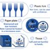 LINHAXM 2026 Graduation Plates and Napkins, Blue and White Graduation Decorations Class of 2026, Disposable Plates, Napkins and Forks Party Supplies for Congrats Grad Party Decorations, Serves 50 view 4