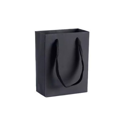 10pcs Gift Bags With Handles, Medium Paper Bags For Birthday Wedding Party Shopping(Black,15x6x20cm)