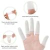 100 Pcs Finger Cloth Finger Sleeve Cotton Fingers Cots White Toe Sleeves Fingers Gauze Sleeve Thumb Protector Covers Condom Fingertips Protective Cushion Comfortable Reusable for Men Women view 3