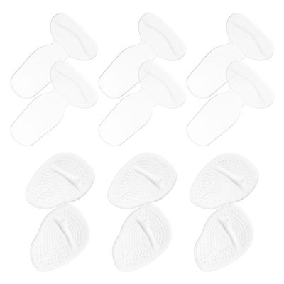 GOOHOCHY 6 Pairs Silicone Heel Pads for Women High Heel Inserts with Anti-Slip Soft Cushion Front and Back Foot Protection for Summer Sandals and Dress Shoes