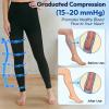 2 Pairs 15-20mmHg Compression Leggings for Women & Men, Medical Graduated Compression Tights Women, Footless Compression Stockings Support Compression Pantyhose for Varicose Veins, Edema, Dvt(Black, 2X-Large) view 4