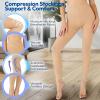 2 Pairs 15-20mmHg Compression Leggings for Women & Men, Medical Graduated Compression Tights Women, Footless Compression Stockings Support Compression Pantyhose for Varicose Veins, Edema, Dvt(Beige, 2X-Large) view 2