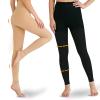 2 Pairs 15-20mmHg Compression Leggings for Women & Men, Medical Graduated Compression Tights Women, Footless Compression Stockings Support Compression Pantyhose for Varicose Veins, Edema, Dvt(Black+Beige, Large) view 1
