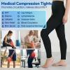 2 Pairs 15-20mmHg Compression Leggings for Women & Men, Medical Graduated Compression Tights Women, Footless Compression Stockings Support Compression Pantyhose for Varicose Veins, Edema, Dvt(Black+Beige, Large) view 4