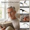 Ultra Light Anti Blue Presbyopic Glasses, Titanium Frame HD Reading Glasses with Spring Hinge, for Men Women (Silver,400 (Over 75 Years Old)) view 4