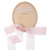 Azefnuhk Pink Bow Birth Announcement Sign, Wooden Hello World Newborn Sign, Welcome Baby Name Plaques for Hospital Birth Announcement Photo Props view 1
