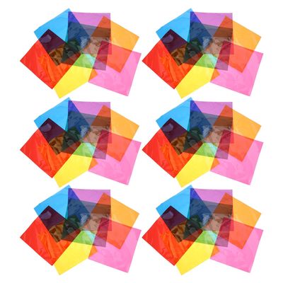 KAJNBN 90pcs Translucent Cellophane Sheets for Crafts, 7 Colors Multi-use Light Diffuser Film, DIY Decorative Wrapping Paper for Artwork and Wrapping