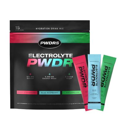 PWDRS Electrolytes | All Natural Electrolyte Packets | Zero Added Sugar | 5,000mg Coconut Water for Fast Hydration | Non-GMO, No Sucralose | Summer Variety 15ct
