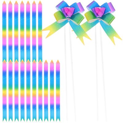 MAGICLULU 200pcs Gradient Rainbow Pull Bows Box Pull Bows for Wedding Party Car Decoration DIY Wrapping Ribbon Small for Holiday Presents