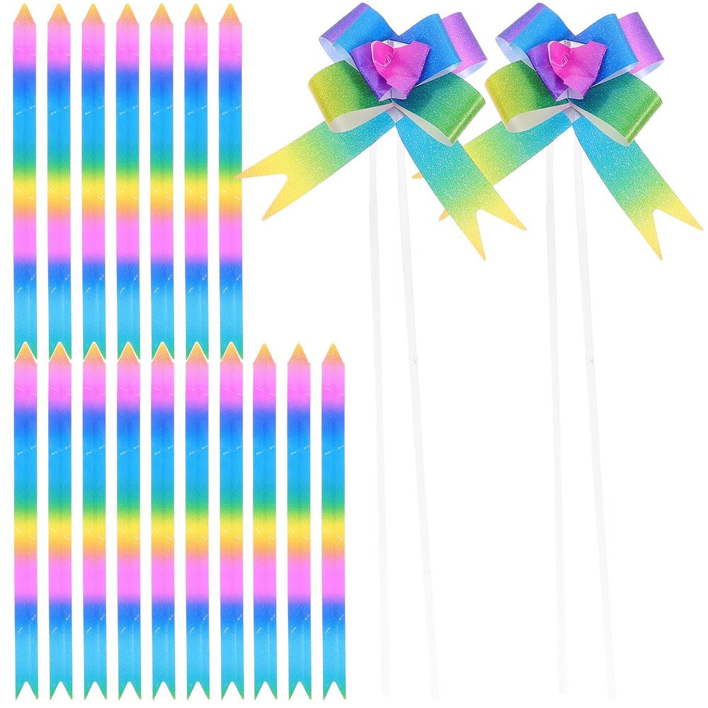 MAGICLULU 200pcs Gradient Rainbow Pull Bows Box Pull Bows for Wedding Party Car Decoration DIY Wrapping Ribbon Small for Holiday Presents