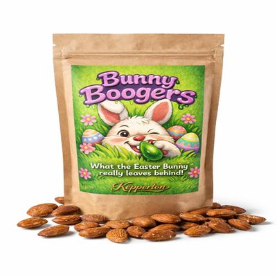 Kepperton Bunny Boogers - Gourmet Roasted Almond Snack - Funny Gag Gift for Adults & Kids - Novelty Party Favor - Hilarious Stocking Stuffer for Holidays & Birthdays