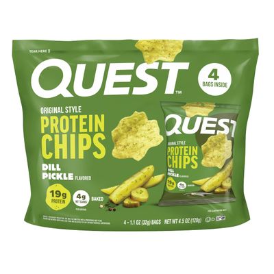 Quest Nutrition Dill Pickle Protein Chips, 19g Protein, 4 Count