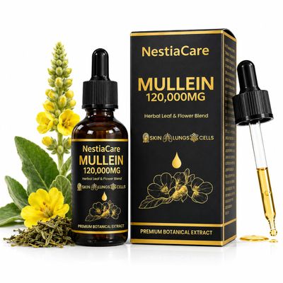 NestiaCare Mullein Drops for Lungs | Lung Cleanse | 1200mg | 2 Fl Oz