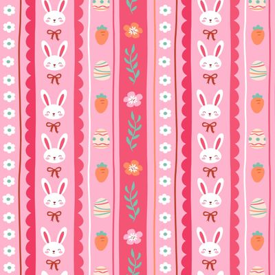 Easter Bunny Pattern Edible Image Photo Cake Topper For Half Sheet Cake