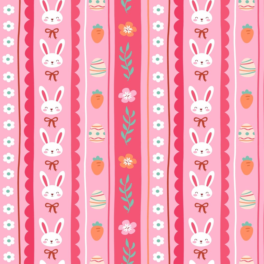 Easter Bunny Pattern Edible Image Photo Cake Topper For Half Sheet Cake