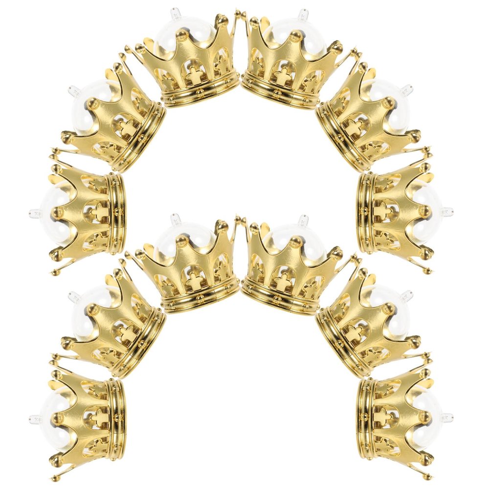 Abaodam 36pcs Princess Tiara Candy Boxes Plastic Wedding Favor Candy Holders Gold Tone Celebration Treat Containers for Birthday and Wedding Events
