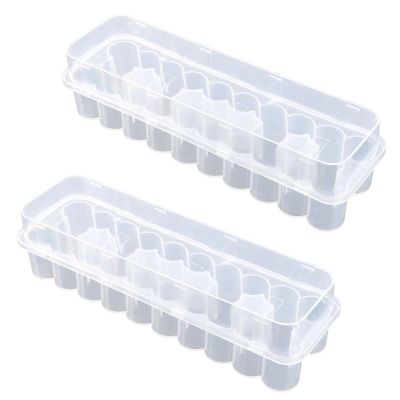 2pcs 24-Slot Peptide Vial Organizer for Refrigerator Fridge, Stackable Plastic 3ml Vial Storage Case Holder Protector Stackable for Storage Organization Box, Space-Saving Supplies (Clear/Transparent)