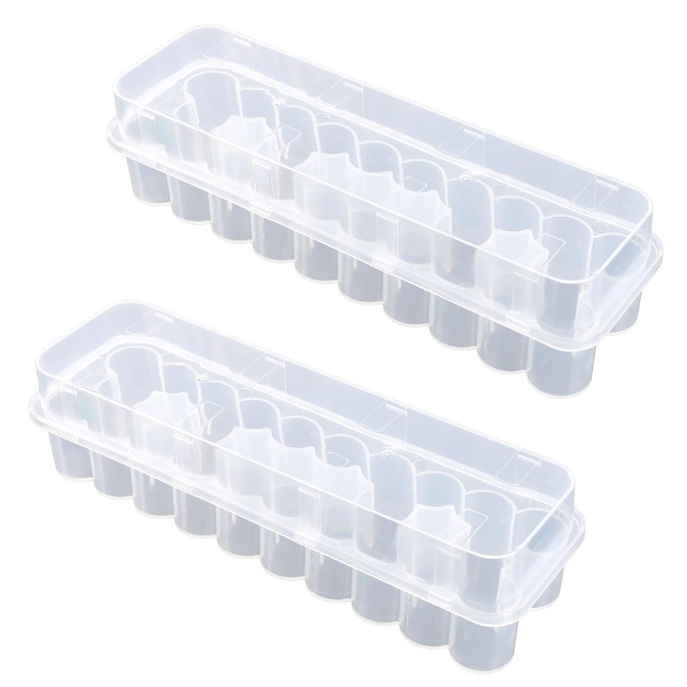 2pcs 24-Slot Peptide Vial Organizer for Refrigerator Fridge, Stackable Plastic 3ml Vial Storage Case Holder Protector Stackable for Storage Organization Box, Space-Saving Supplies (Clear/Transparent)