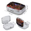Christmas Cheer Pill Box 2 Compartment Decorative Metal Pill Case for Pocket Or Purse Travel Portable Medicine Box Pill Container Organizer for Vitamins Fish Oils Supplements view 2