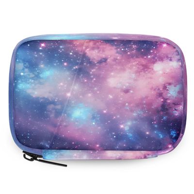 DJYQBFA Weekly Pill Organizer Travel Size Bag with Removable 7 Day Pill Box Portable Vitamin Case Purse with Zipper,Galaxy Nebula Universe