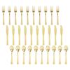 Party Dessert Cutlery Kit 30 Pieces Plastic Golden Dinnerware view 1