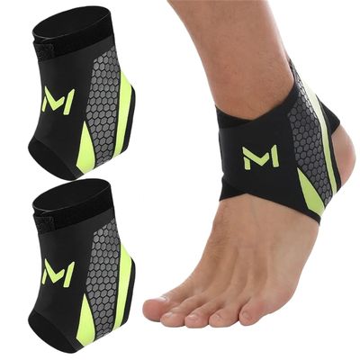 2Pcs Ankle Brace Compression Support Stabilizer,Lace-Up Sports Basketball Sprain Recovery Men Women Adjustable Foot Ankle Orthopedic Grade Tendonitis Protection (Green)