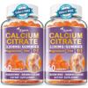 (2 Pack) Calcium Citrate 1200 mg for Women,Calcium Magnesium Zinc Vitamin D3 Gummies,High Absorption Calcium Chews Supplement for Bone,Teeth and Muscle Healthy,Sugar Free,Vegan,Non-GMO,Orange Flavor view 1