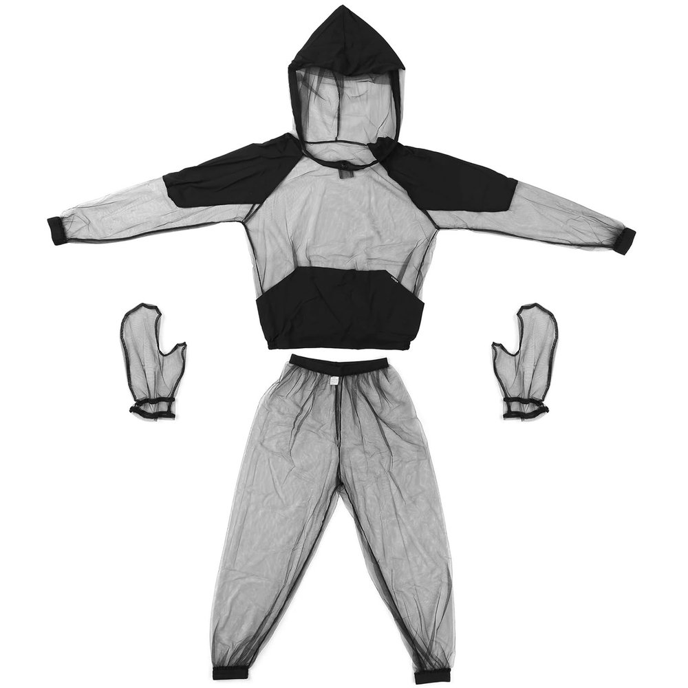 Alianm Mosquito Suits For Adult Lightweight Mesh Mosquito Jacket with Hood Outdoor Protection Bug Jacket(Large)
