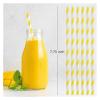 100pcs paper straw yellow&white striped non-soggy for drinks wedding birthday decoration cocktail soda shakes drinkware bulk-6mm view 2