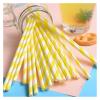 100pcs paper straw yellow&white striped non-soggy for drinks wedding birthday decoration cocktail soda shakes drinkware bulk-6mm view 3