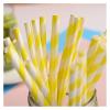 100pcs paper straw yellow&white striped non-soggy for drinks wedding birthday decoration cocktail soda shakes drinkware bulk-6mm view 4