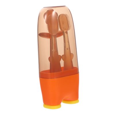 GLSTOY Tongue Cleaner and Silicone Toothbrush 3pcs for Newborn Oral Care, Soft Toothbrush Set with Tongue Scraper for Gentle Oral Cleaning