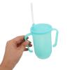 SECFOU 2pcs Spill-proof Feeding Cups with Straws for Elderly and Disabled Adults, 301-400ml Leak-resistant Liquid Diet Cups with Easy-grip Handles, Suitable for Bedridden Patients view 4