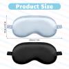 2Pcs Silk Sleeping Mask, Soft Breathable Blackout Eyeshade Comfortable Adjustable Satin Eye Shade for Women Sleep Travel Nap Bridesmaid Gifts (Blue, Black) view 2