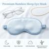 2Pcs Silk Sleeping Mask, Soft Breathable Blackout Eyeshade Comfortable Adjustable Satin Eye Shade for Women Sleep Travel Nap Bridesmaid Gifts (Blue, Black) view 4