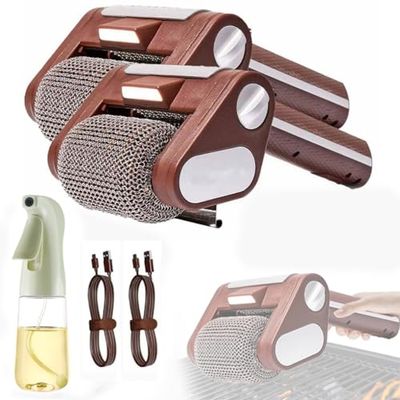 Cordless Rechargeable BBQ Grill Cleaner - 350 RPM Electric Tool with 304 Stainless Steel Power Roller, No Tangles, No Preheating, Effortless Cleaning Solution for Grilling Enthusiasts