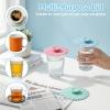 3 Pcs Sunflower Drink Cover, Silicone Lids for Cups Reusable Cup Covers, Flexible Mug Cover for Coffee, Tea, and Beer(Green, Blue, Purple) view 3
