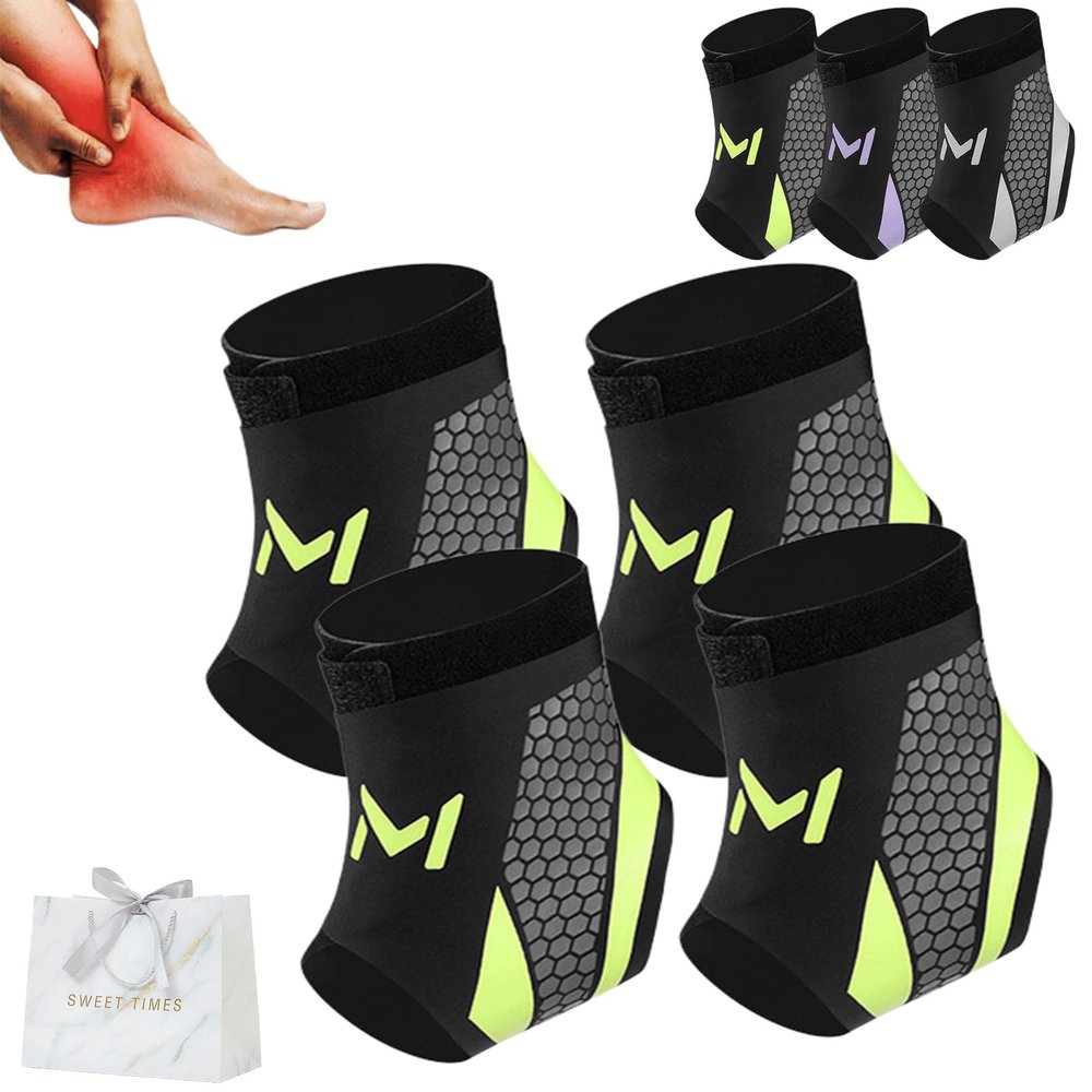 2026 New 2-Pack Bidirectional Compression Ankle Brace For Men & Women,Adjustable Lace Up Ankles Sock,Orthopedic Compression Sleeve For Plantar Fasciitis Relief,Tendonitis,Sprained (4pcsGreen)